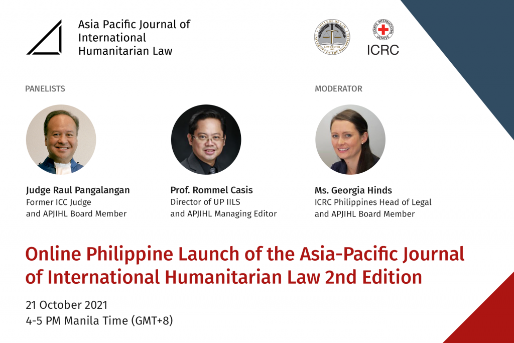 Online Philippine Launch of the Asia-Pacific Journal of International Humanitarian Law 2nd Edition